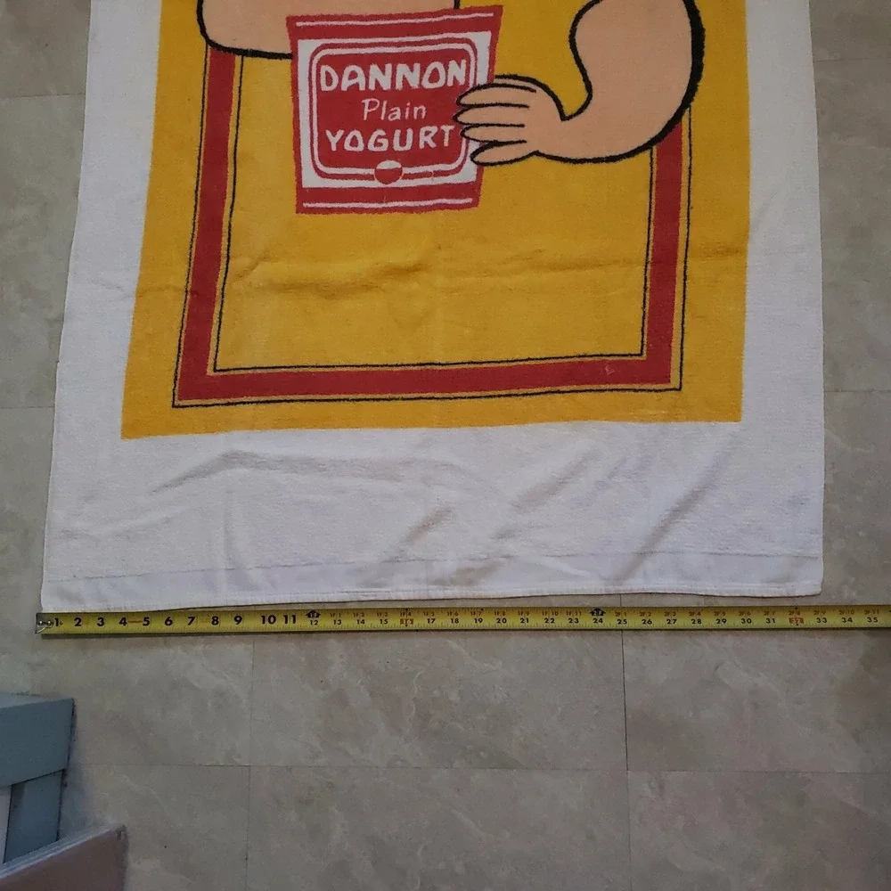 Vintage Dannon Yogurt Advertisement Bath Beach Pool Towel Size 58